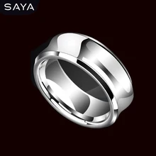 Men Tungsten Ring, Hip Hop Personality Ring, Silver Color Curved Aperture Finger Single Ring, Free Shipping, Customized