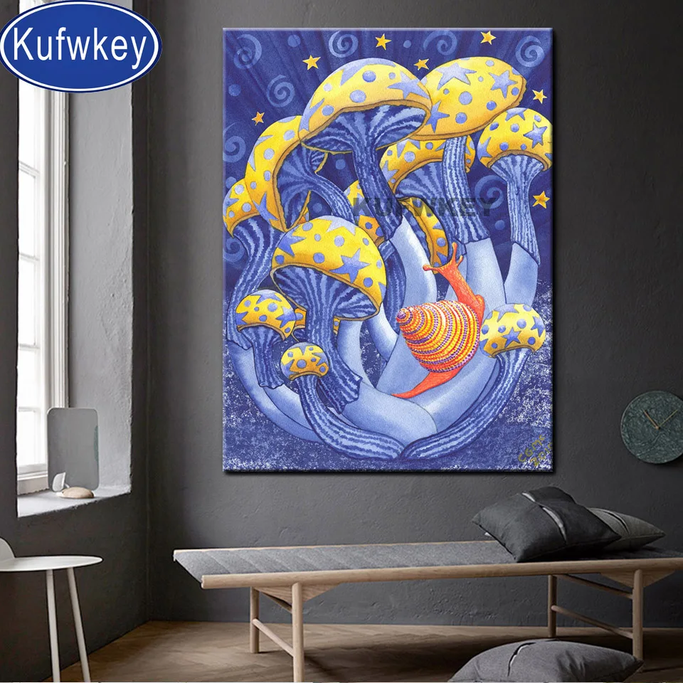 New diamond embroidery mushrooms diamant painting Cross Stitch full square round drill Mosaic puzzles Diamond Painting cartoon | Дом и сад
