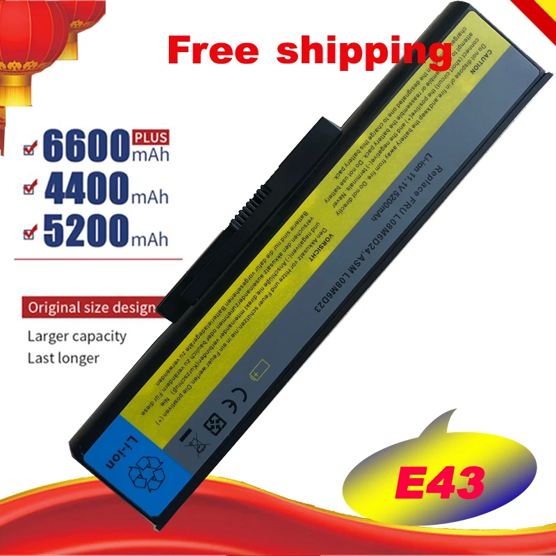 

HSW Laptop battery For Lenovo L08M6D23 E43G E43 E43A E43L K43 L08M6D24 L09M8D21 L09M6D21 L10P6Y21 fast shpping
