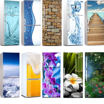 

3D Self Adhesive Dishwasher Refrigerator Wrap Freezer Sticker Kid's Art Fridge Door Cover Wallpaper
