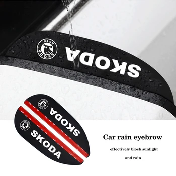 

1 Pair Car Rain Brow Black Plastic Silica Gel For Skoda Octavia A 5 A 7 2 Car Accessories Automobiles
