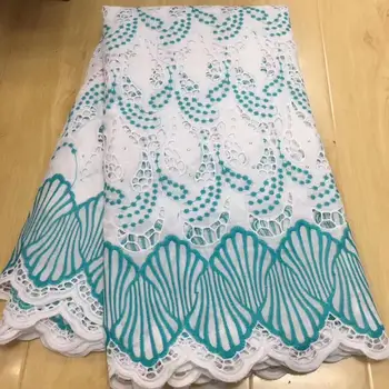 

5yards Nigerian Lace Fabric Fashion African 100%cotton Swiss Voile Lace In Switzerland High Quality Lace Dubai Fabric Voile Lace