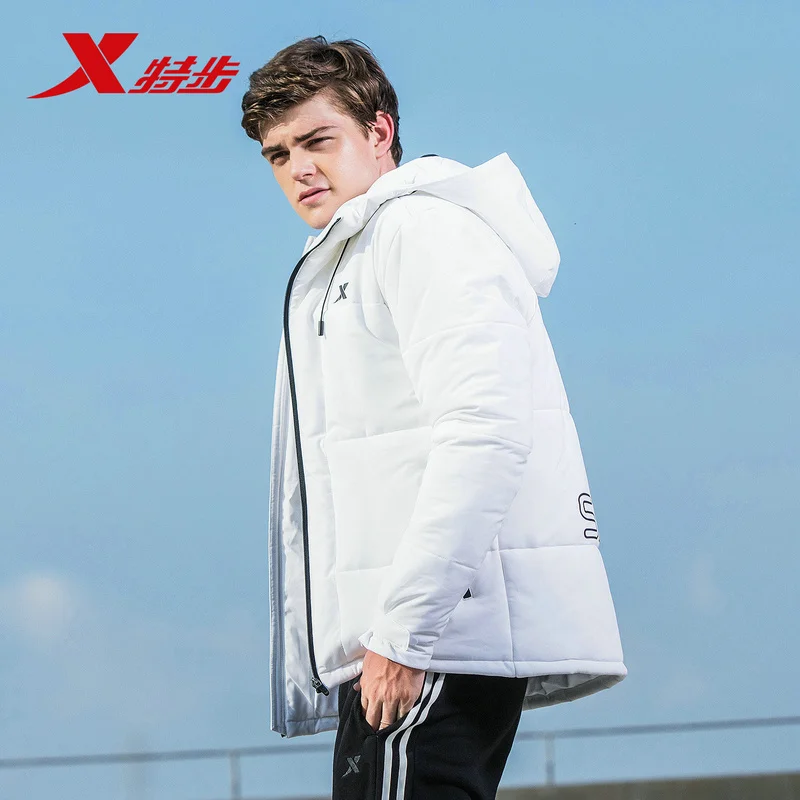 Xtep мужская хлопковая одежда Зимний новый теплый и удобный свободный мужской