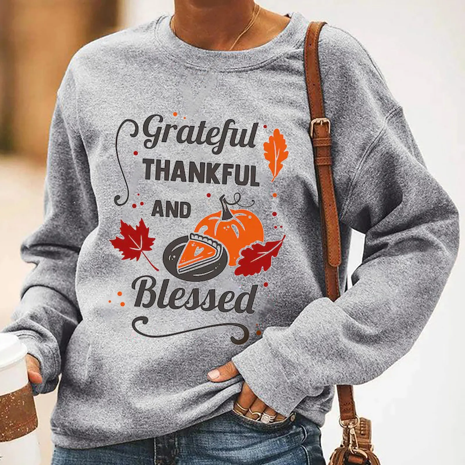 New Thanksgiving Day Printed Women Sweatshirt Pullover O-Neck Long Sleeve Tops Female Harajuku Sweatshirt Streetwear Sudaderas 1