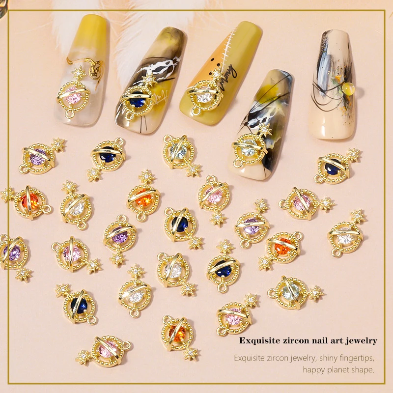 New 1 Nail Planet Style Decoration Universe Theme Glass Rhinestone Alloy DIY Accessories Salon Supplies Wholesale | Красота и