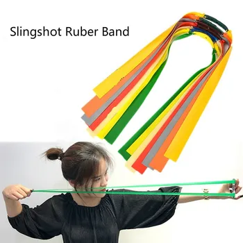 

4Pcs/set Outdoor Slingshot Powerful Elastic Flat Rubber Band Hunting Sports Catapult Kit Set Practical
