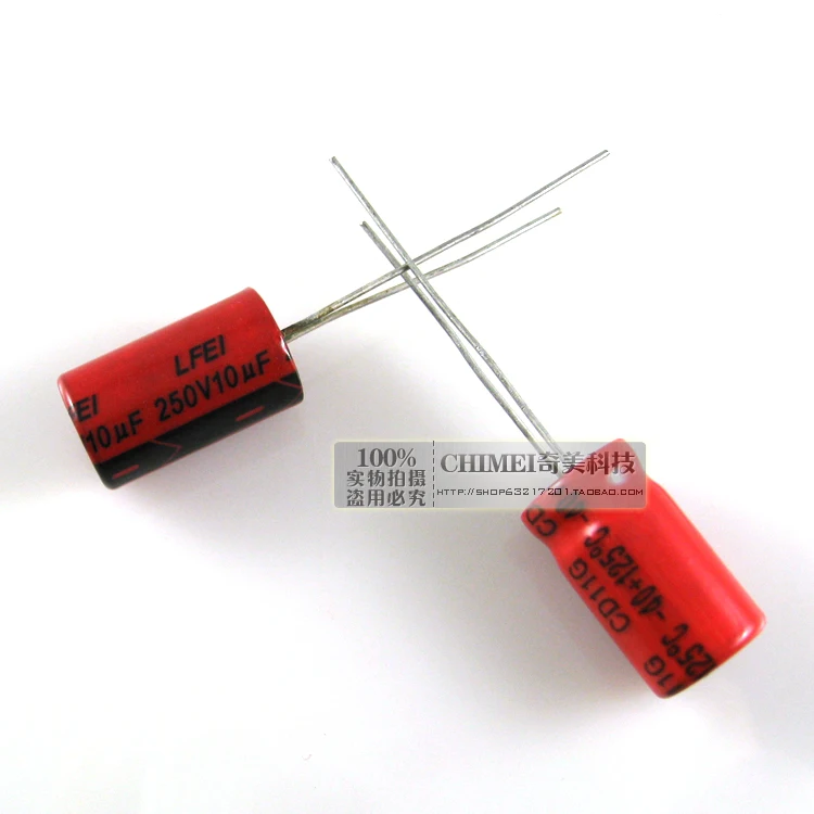 10 мкФ электролитический конденсатор 250 v 10*10x16mm конденсатор Размер 16mm