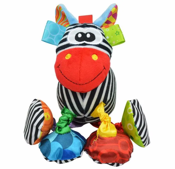 Милые Детские Обучающие плюшевые игрушки, забавные ударные подвесная игрушка погремушки Зажим для ремня