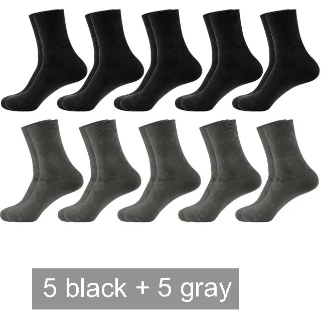 5 black 5 gray 10 пар Новые Осень/Зима теплые дышащие Дезодорант хлопковые носки для мужчин платье Подарки Высокое качество - Цвет: 5 black 5 gray