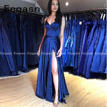 

Elegant Long Prom Dresses V-Neck Side Split Special Occasion Dresses Cheap Party Evening Gowns Gala Dress Vestidos De Fiesta