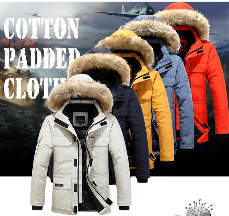 High Quality Winter Jacket Men Thick Warm Fur Collar Windbreaker Mens Parkas Multi-pocket Outwear Mens Coats Plus Size M-6XL