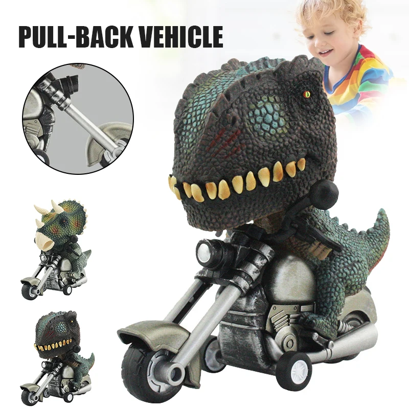 Creative Car Toy Cute Animal Pull Back Car Model Dinosaur Riding A Motorbike Simulation Toy Car For Kids Collectibles Toys