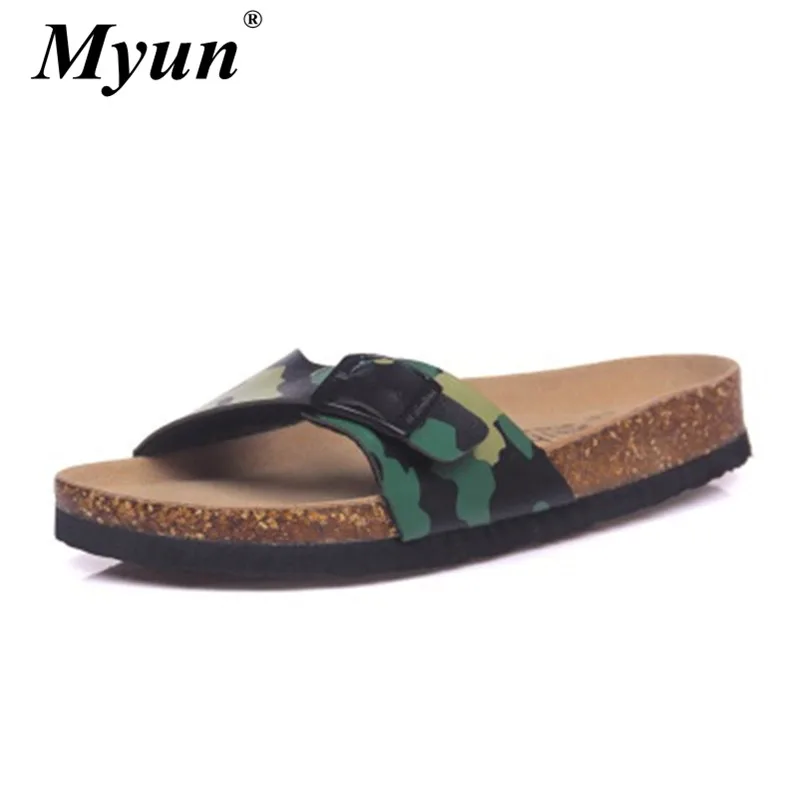 

Fashion Summer Style Cork Slipper Sandals Women Casual Mixed Color Print Flip Flops Female Buckle Strap Beach Slides Size 35-45