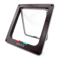 С рисунком собачки и котика замок откидной ABS прочный Щенок Pet дверной 4 способа безопасности замок ворота для использования в помещениях товары для животных, оптовая продажа; Прямая поставка;