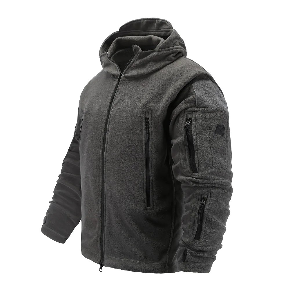 Tactical fleece jacket  Uniform Soft Shell Casual Hooded Jacket Men Thermal Army Clothing 3