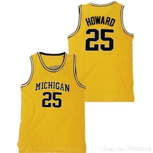 Мичиган колледж#25 Juwan ГОВАРД Джерси сшитая желтая сшитая Размер S-XXL