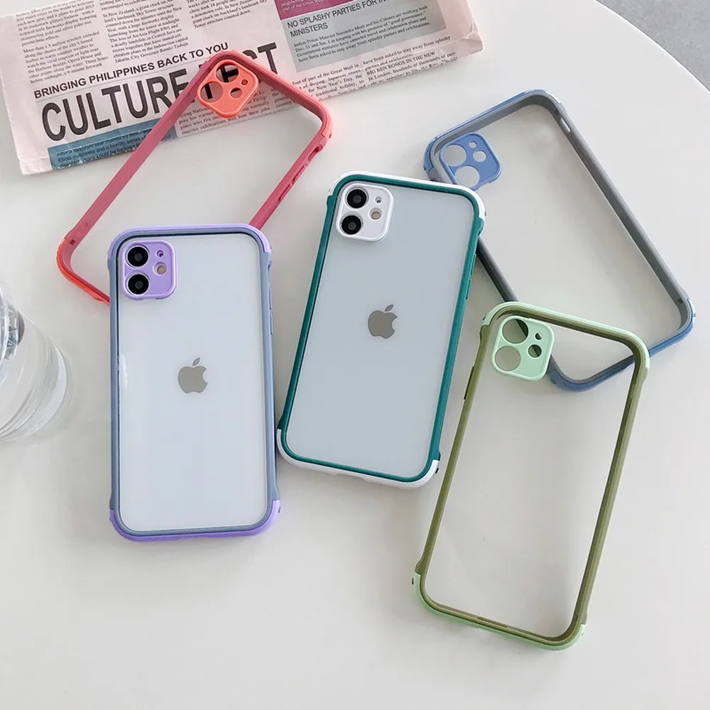 Due-Colore Della Montatura Trasparente Nuova Cassa Del Telefono Mobile Per Il Iphone X Xs Xr Xsmax 11 11Promax 7 8 8 Più Se2020 128Gb Custodia Protett