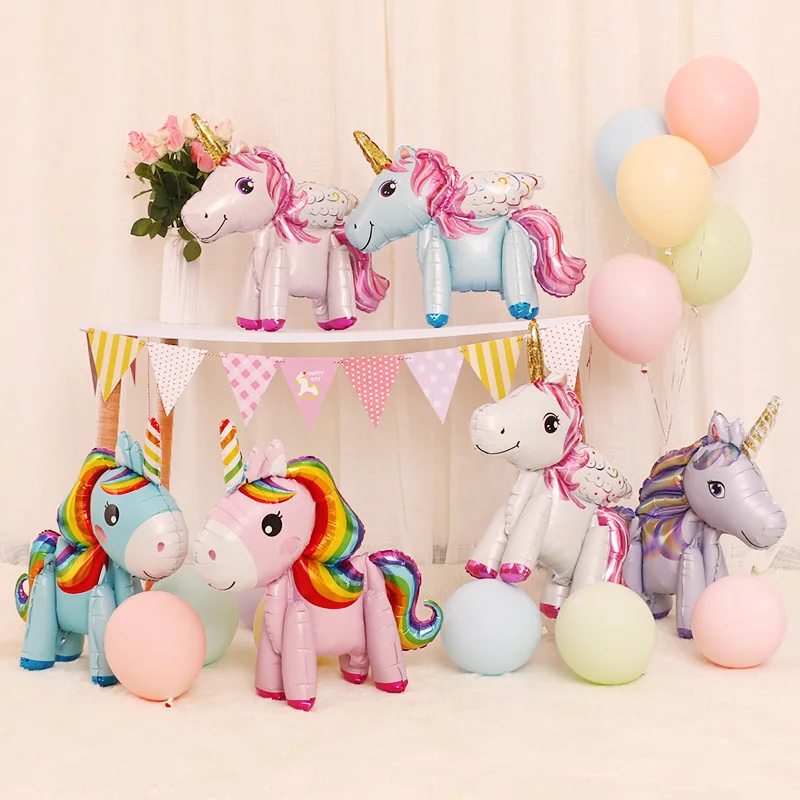 3D-DIY-Cute-Rainbow-Unicorn-Foil-Balloons