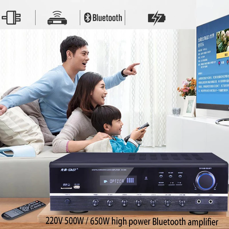 Сабвуфер высокой мощности для домашнего кинотеатра 5 1 Hi Fi усилитель с USB SD 220 В 500