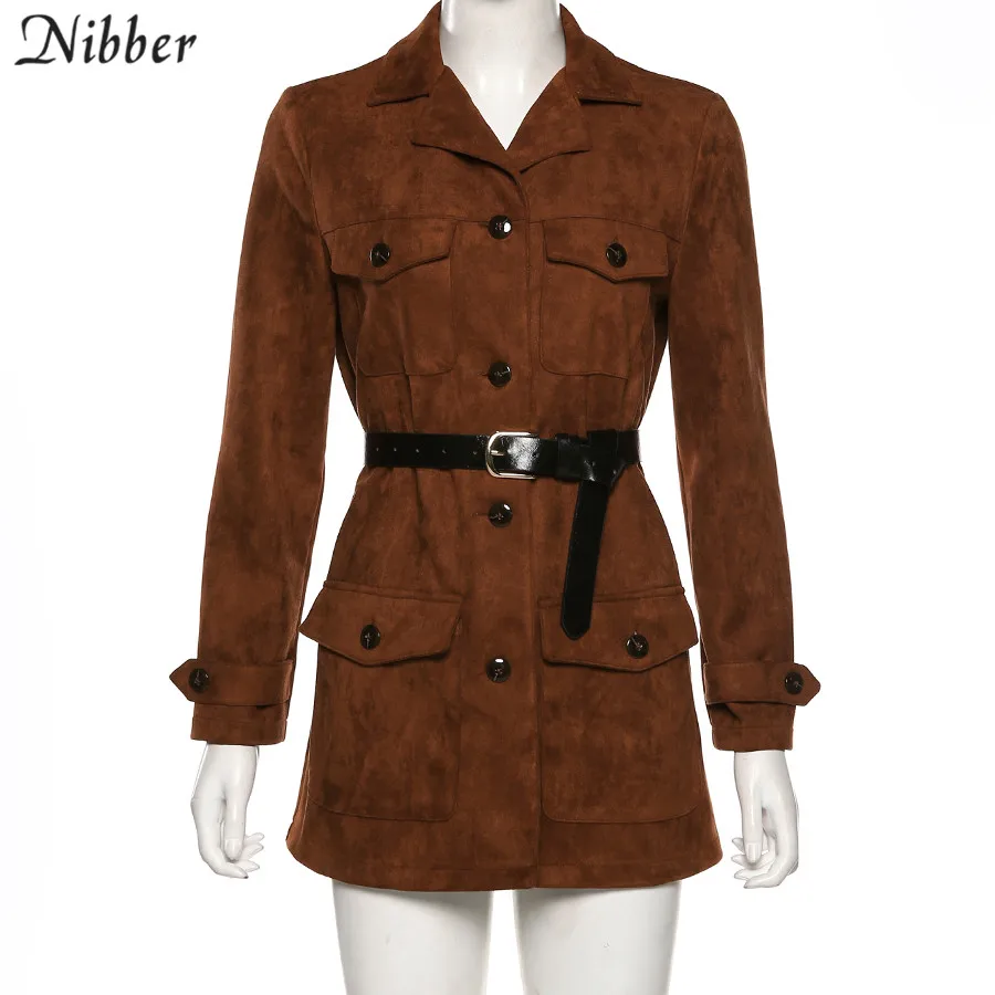 NIBBER, модное, уличное, Ретро стиль, с поясом, тонкое, длинное пальто для женщин, Осень-зима, верхняя одежда для офиса, повседневная куртка для женщин