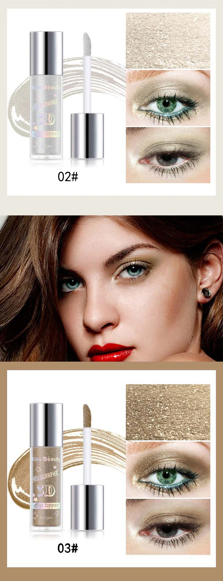 Kissbeauty светильник с высоким содержанием шелкопряда осветляющая жидкая перламутровая сияющая Алмазная тени для век 6 цветов на выбор