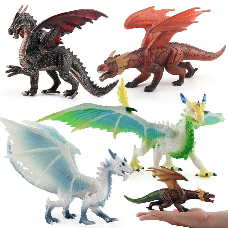 

Model World of Warcraft Magic Dragon Model Toy Fire Yanlong Shilong Dragon Dinosaur Animal Lower Jaw Mobile Model Ornaments Play