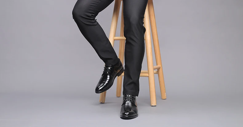 ROXDIA/брендовая модная мужская парадная обувь размера плюс 39-48, деловая Рабочая Мягкая лакированная кожа, мужские оксфорды на плоской подошве, RXM134