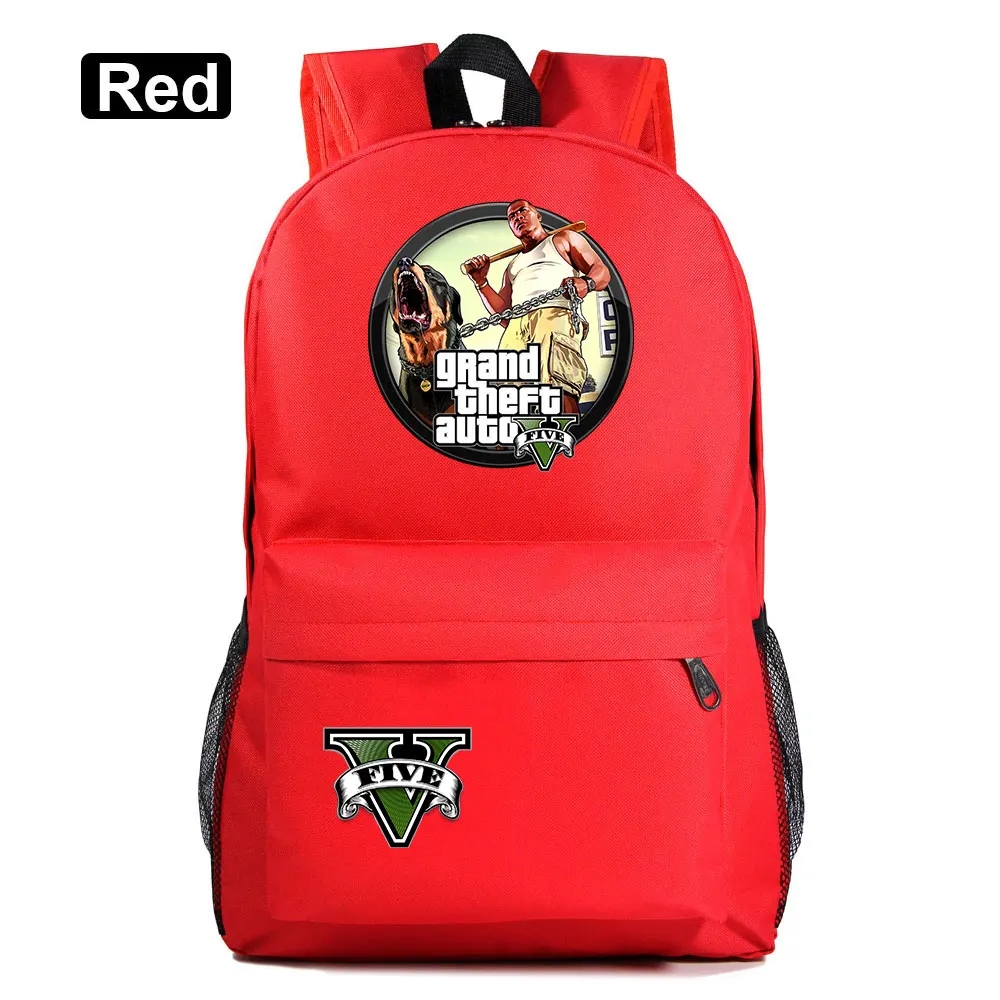 Модная популярная игра GTA5 Grand Theft Auto V мальчик девочка книжный школьный рюкзак женская сумка пакет школьная сумка для подростков мужской студенческий рюкзак - Цвет: 02