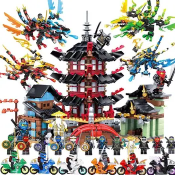 

737pcs Diy Ninja Temple Of Airjitzu Ninja Smaller Version Building Blocks Set Compatible With Lepining Toys For Kids Bricks