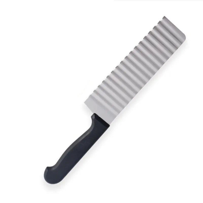 Potato Chip Slicer Vegetable Fruit Crinkle Wavy Slicer Knife Potato Cutter Chopper French Fry Maker Long Stainless Steel vegetable cutter