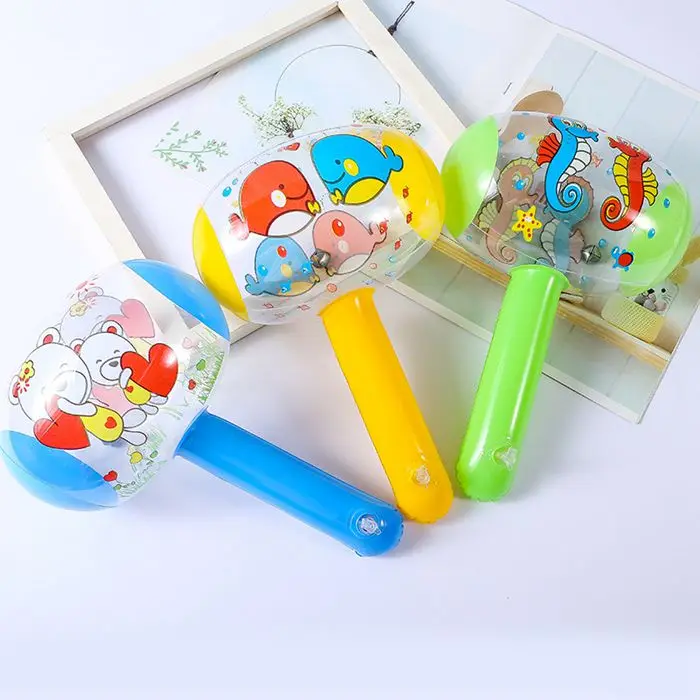 Random Cartoon Inflatable Hammer Air Hammer With Bell Funny Kids Children Blow Up Noise Maker Toys Random Color - Цвет: Random