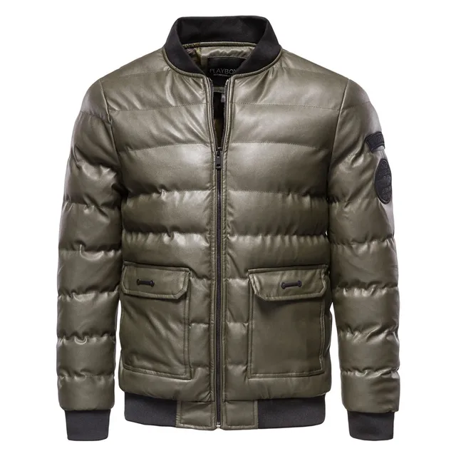 Men’s Faux Leather Puffer Jacket Yukon