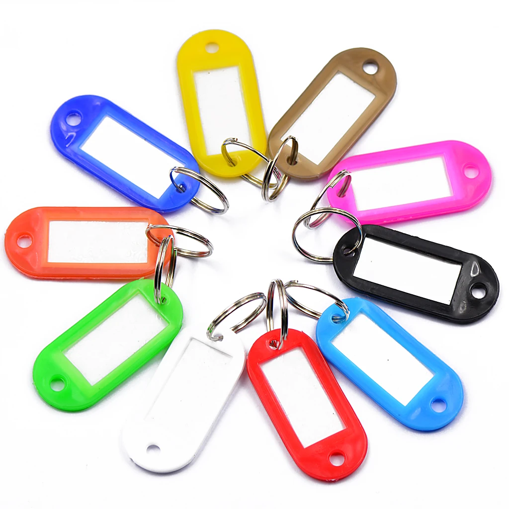 Set Of 10pcs Key Id Tag With Tag Window Broken Rings Mixed Colors