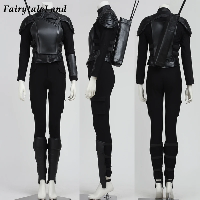 Black Superhero Outfit: The Hunger Games Katniss Everdeen Costume for Cosplay and Halloween image 2