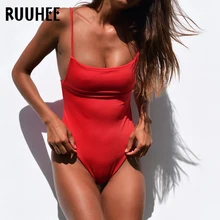 RUUHEE, сдельный купальник, купальник, Одноцветный, сексуальный, для женщин, для бассейна, купальный костюм, пляжная одежда, летнее боди, монокини, бикини