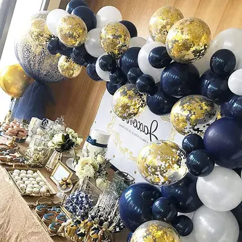 

Blue Gold Latex Balloons Garland Arch Kit Birthday Party Decoration For Kids Wedding Party Background Decor Baby Shower Ballon