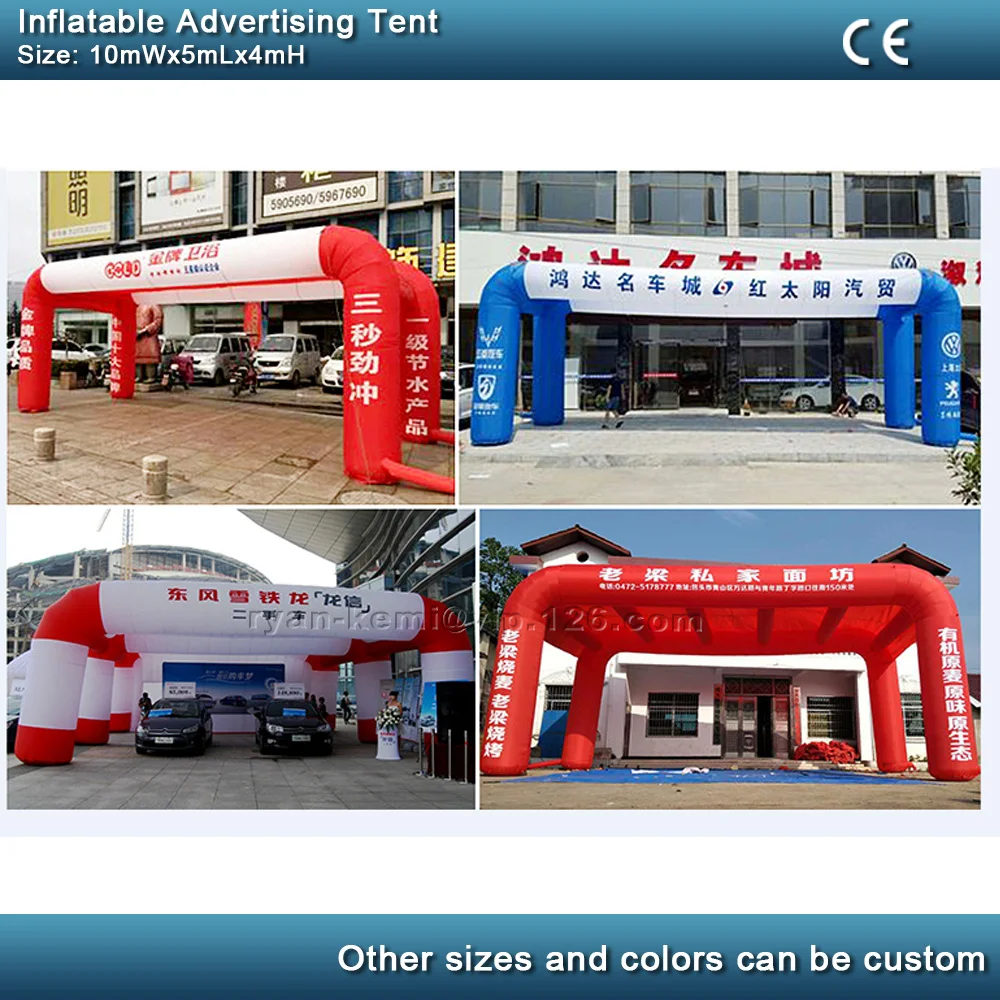 Free Shipping 10x5m Giant Inflatable Advertising Tent For Outdoor Events Arch Tunnel Display Marquee Stall Custom Logo Blower multi photos