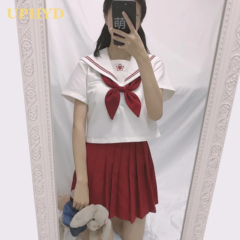 Uphild Sakura/Школьная форма с вышивкой для девочек S XXL японский JK комплекты одежды