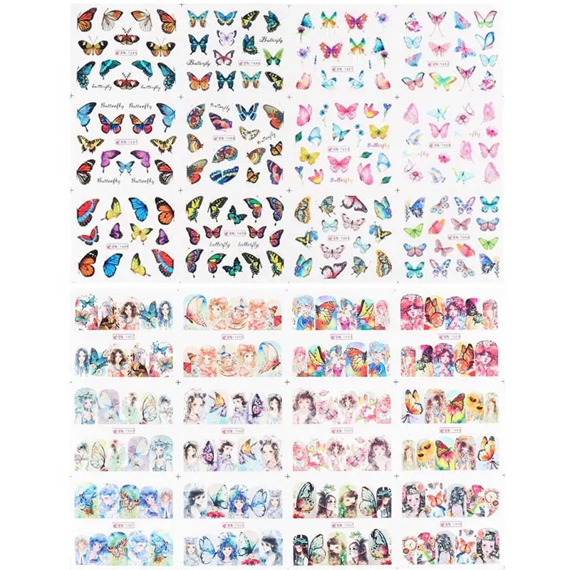 

Ins Net Red Butterfly Nail Stickers Comic Cartoon Characters Hot Watermark Nail Stickers