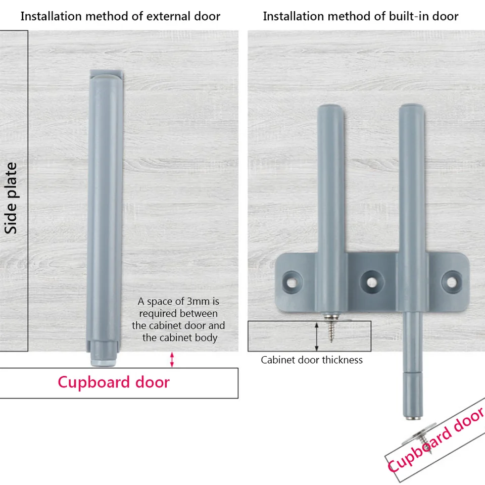 Damper Buffers Kitchen Cabinet Catches Door Stop Drawer Soft Quiet Close With Srews Invisible Handle Home Furniture Hardware Cabinet Catches Aliexpress