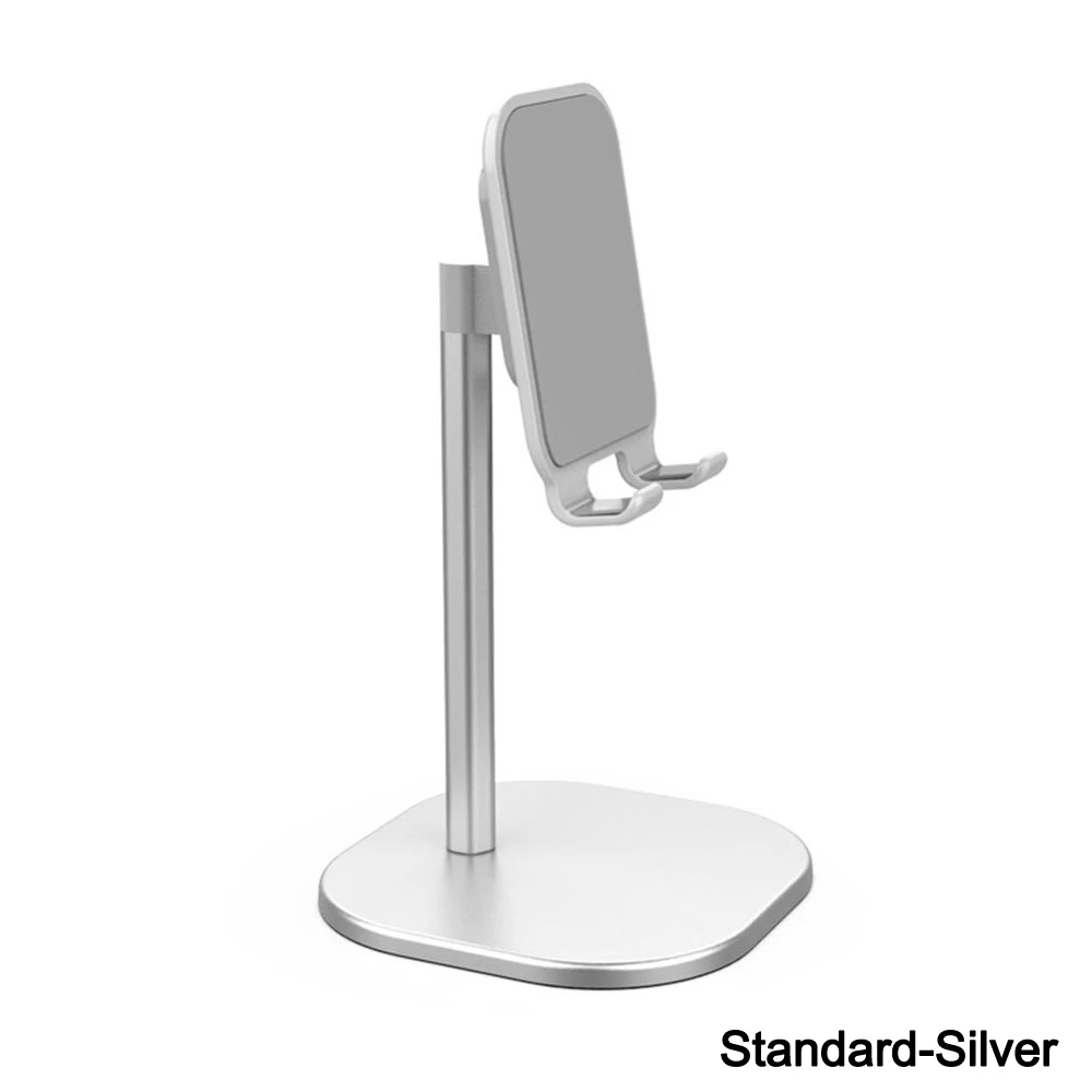 Silver fixed Настольный Универсальный телескопический кронштейн металлический корпус алюминиевый сплав держатель для телефона Настольный кронштейн неподвижная подставка вращение на 360 градусов - Цвет: Silver fixed
