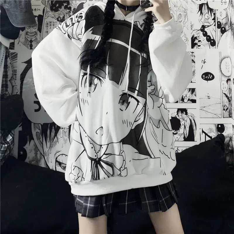 white anime hoodie
