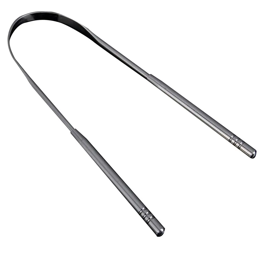 U образный скребок из нержавеющей стали противоскользящая круглая зубная ручка