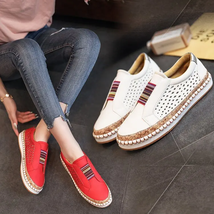 

Large Size White Shoes Women's Platform Fisherman Shoes Breathable Loafers Women's Summer Slip-on Flat Keel Thin Shoes Women's