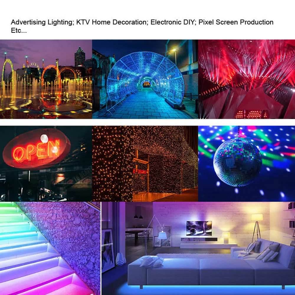 WS2812B 5 в 2,82 RGB светодиодный пиксельный светильник 60 светодиодный s водонепроницаемый волшебный цвет 5В черная голая пластина 1 м 2 м 3 м 4 м 5 м