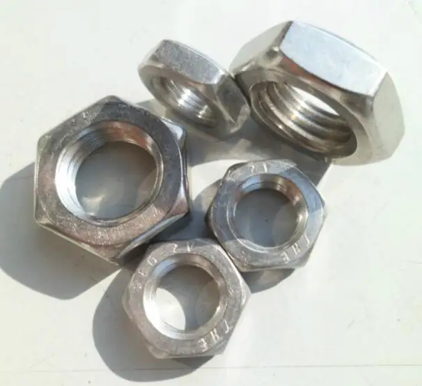 THIN LOCK NUTS METRIC A2 STAINLESS STEEL FINE PITCH THREAD HEXAGON HALF 