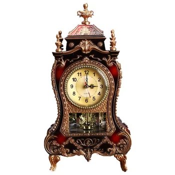 

Retro Alarm Clock Vintage Clock Classic Clock Imperial Desk Cabinet Decoration Sit Pendulum Clock for TV Living Room Decor