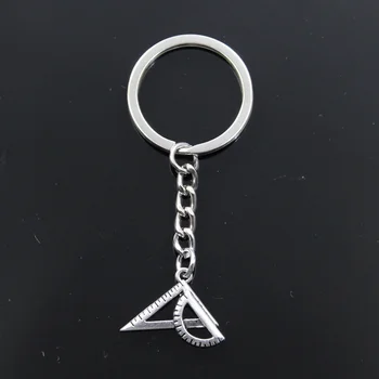 

New Keychain 19x24mm Ruler Triangle Triangular Pendants DIY Men Car Key Chain Ring Holder Keyring Souvenir Jewelry Gift