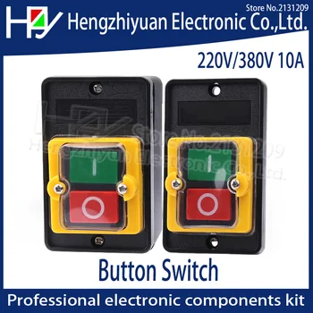 

Hzy ON/OFF Water proof Push button Switch MAX 10A380V Waterproof PushButton for Cutting Machine Bench drill Switch Plastic Motor