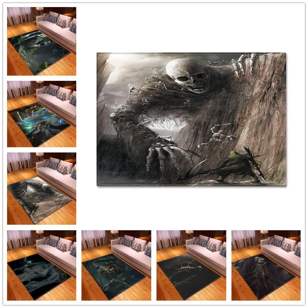 3D коврики с принтом черепа в скандинавском стиле для гостиной и спальни, мягкие фланелевые коврики для дома, вечерние коврики на Хэллоуин